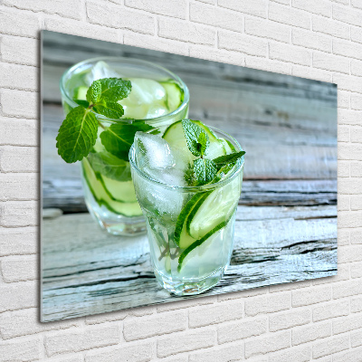 Tableau photo sur verre Eau de concombre