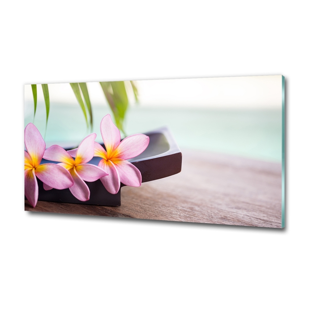 Tableau sur verre Plumeria