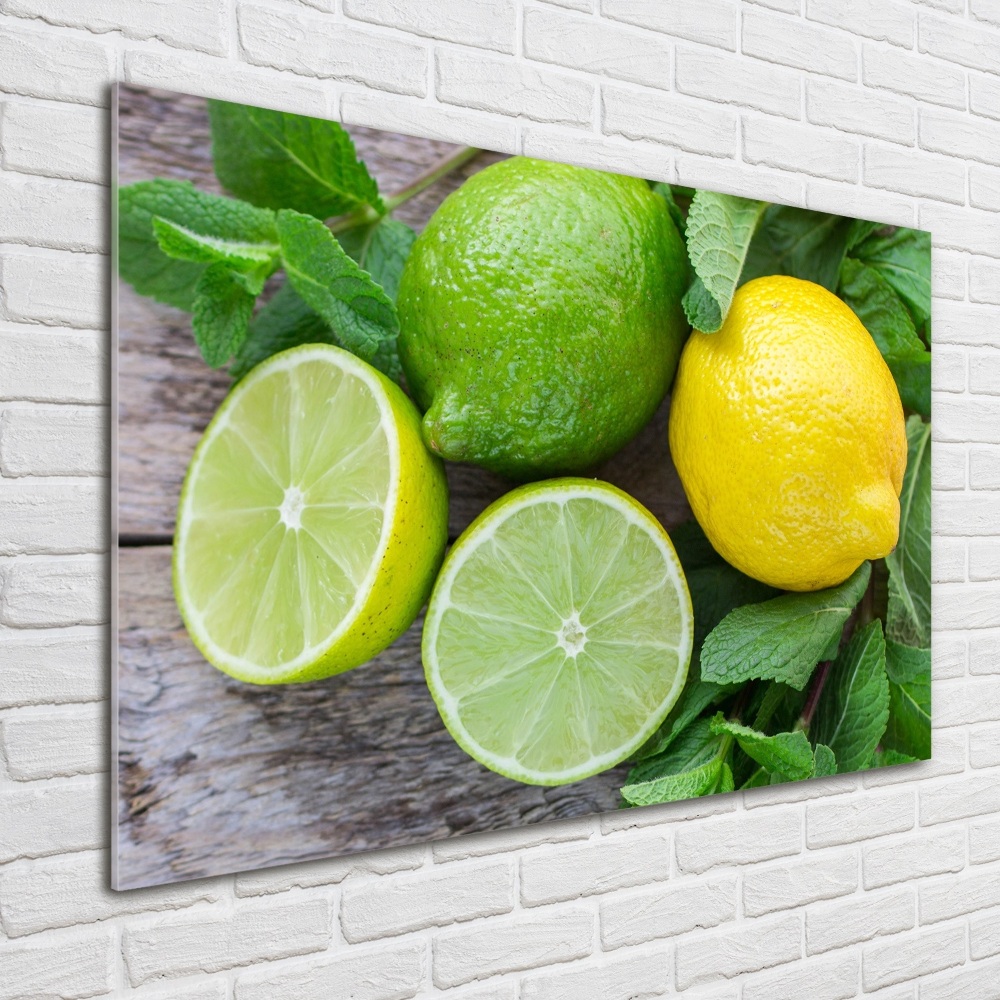 Tableau photo sur verre Chaux et citron