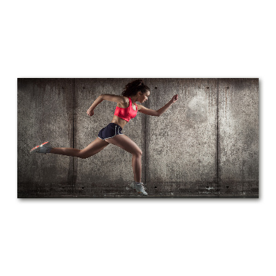 Tableau verre imprimé Femme en train de courir