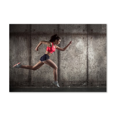 Tableau verre imprimé Femme en train de courir