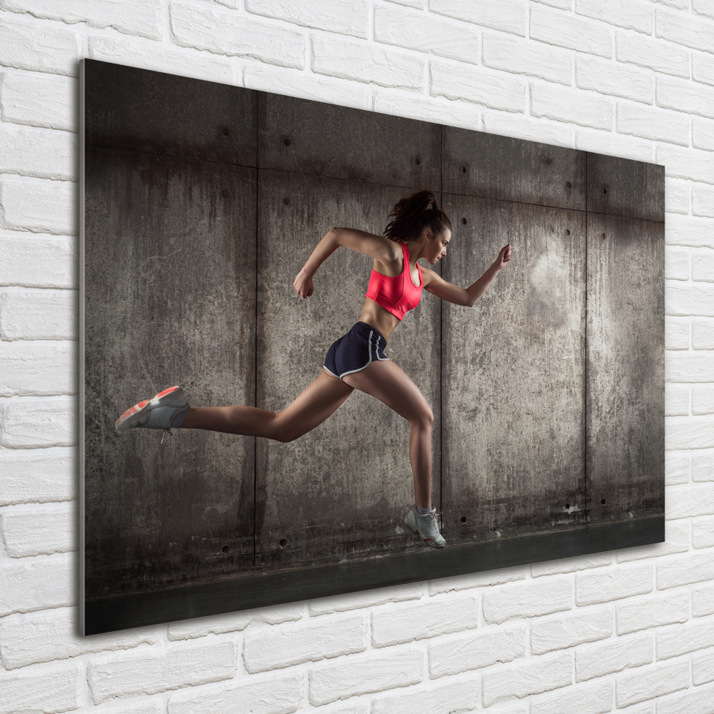 Tableau verre imprimé Femme en train de courir