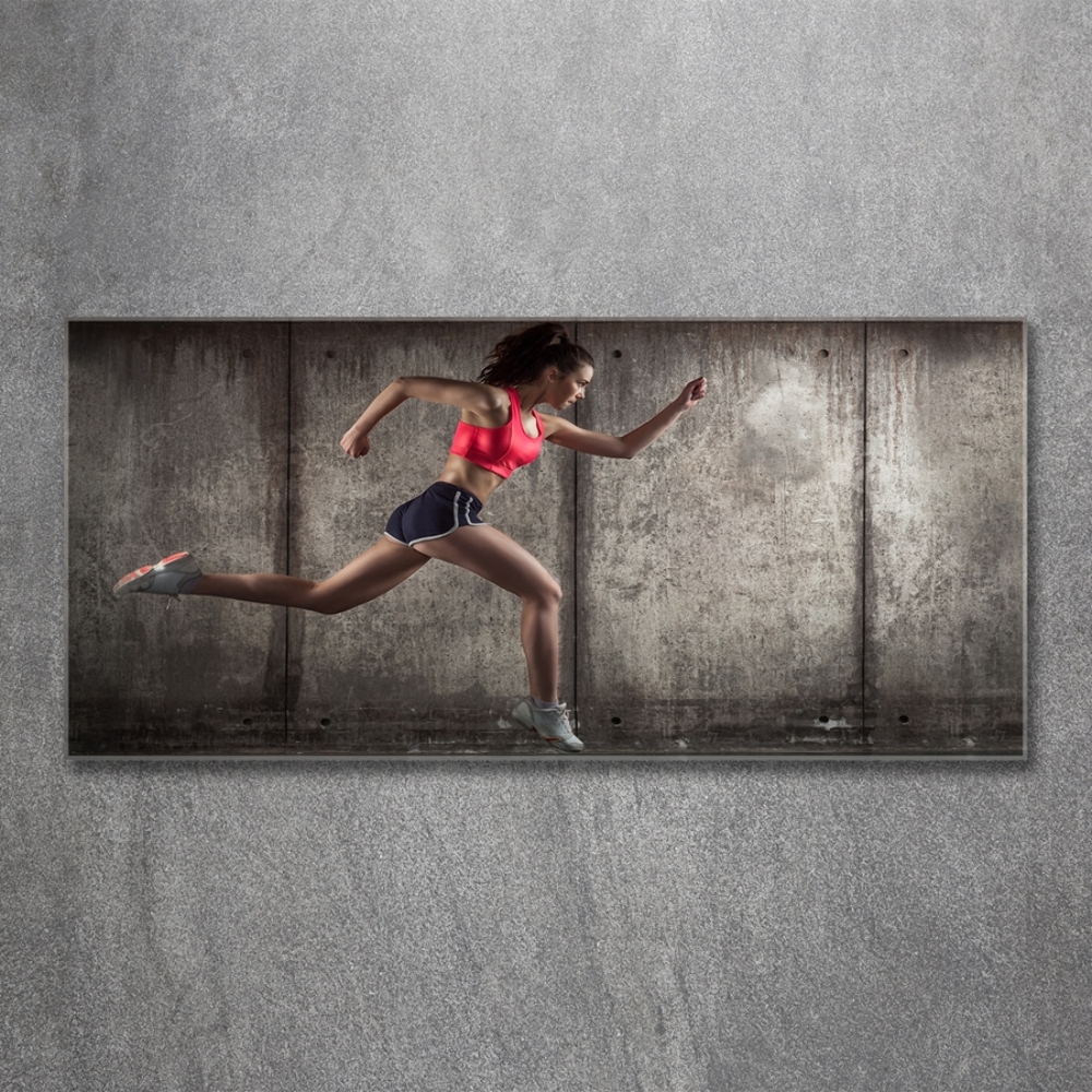 Tableau verre imprimé Femme en train de courir