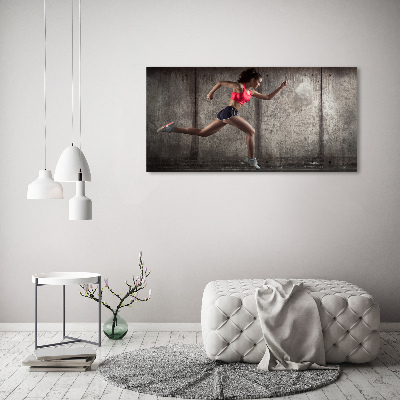 Tableau verre imprimé Femme en train de courir