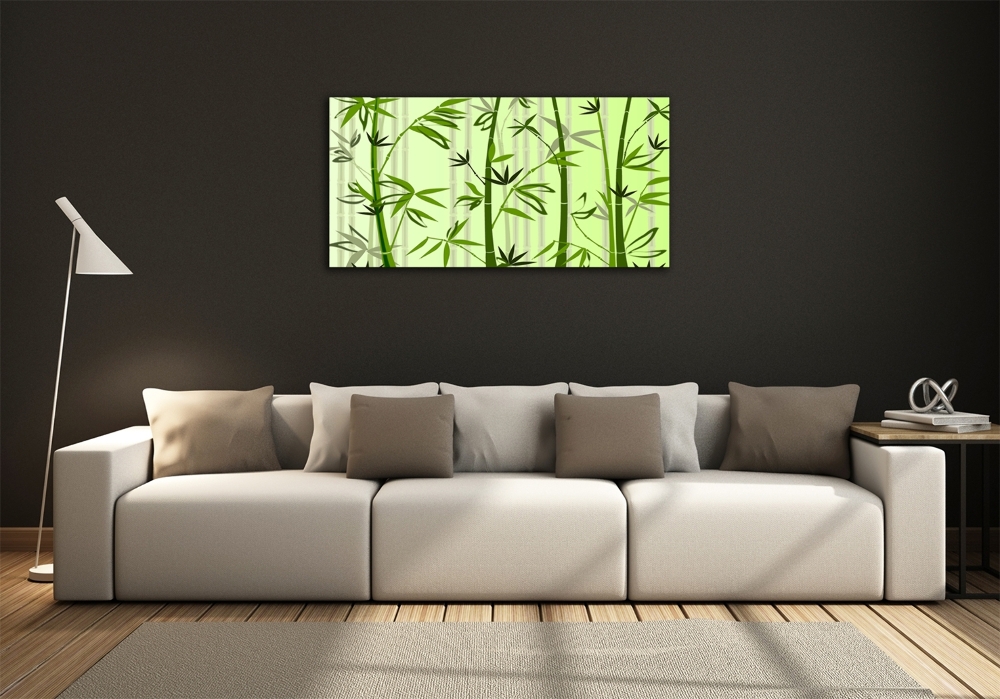 Tableau photo sur verre Bambou