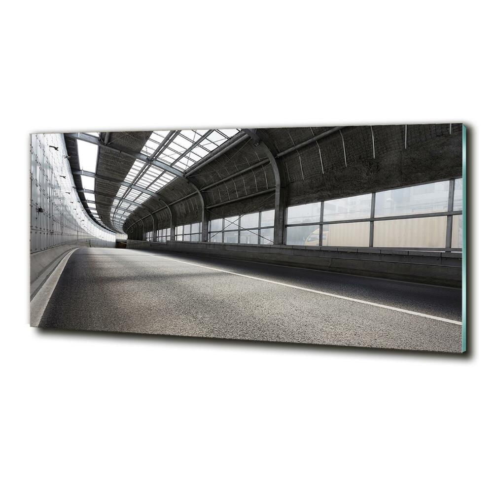 Tableau sur verre Route dans un tunnel