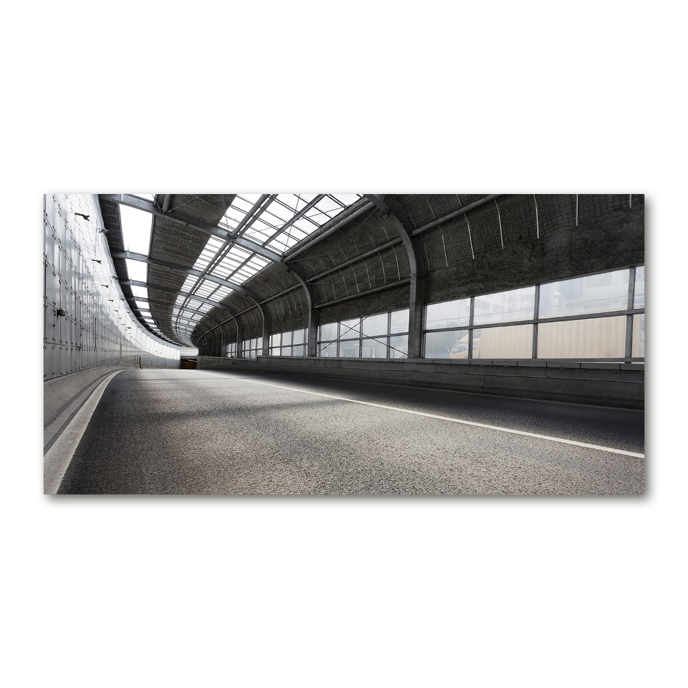 Tableau sur verre Route dans un tunnel