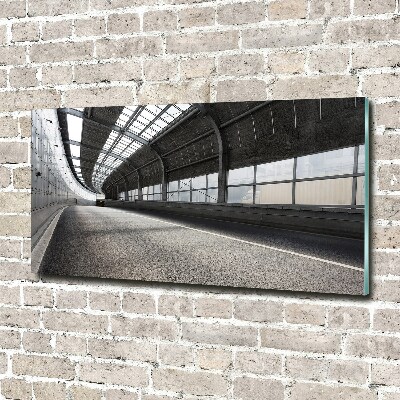 Tableau sur verre Route dans un tunnel