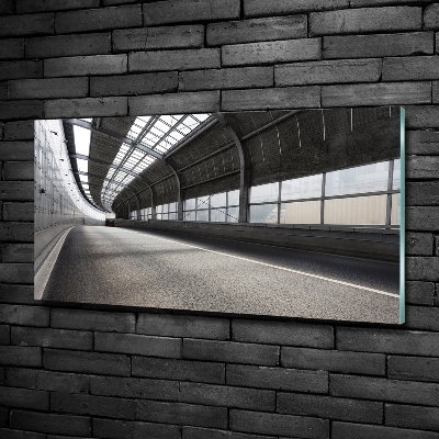 Tableau sur verre Route dans un tunnel