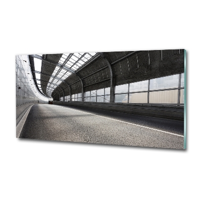 Tableau sur verre Route dans un tunnel