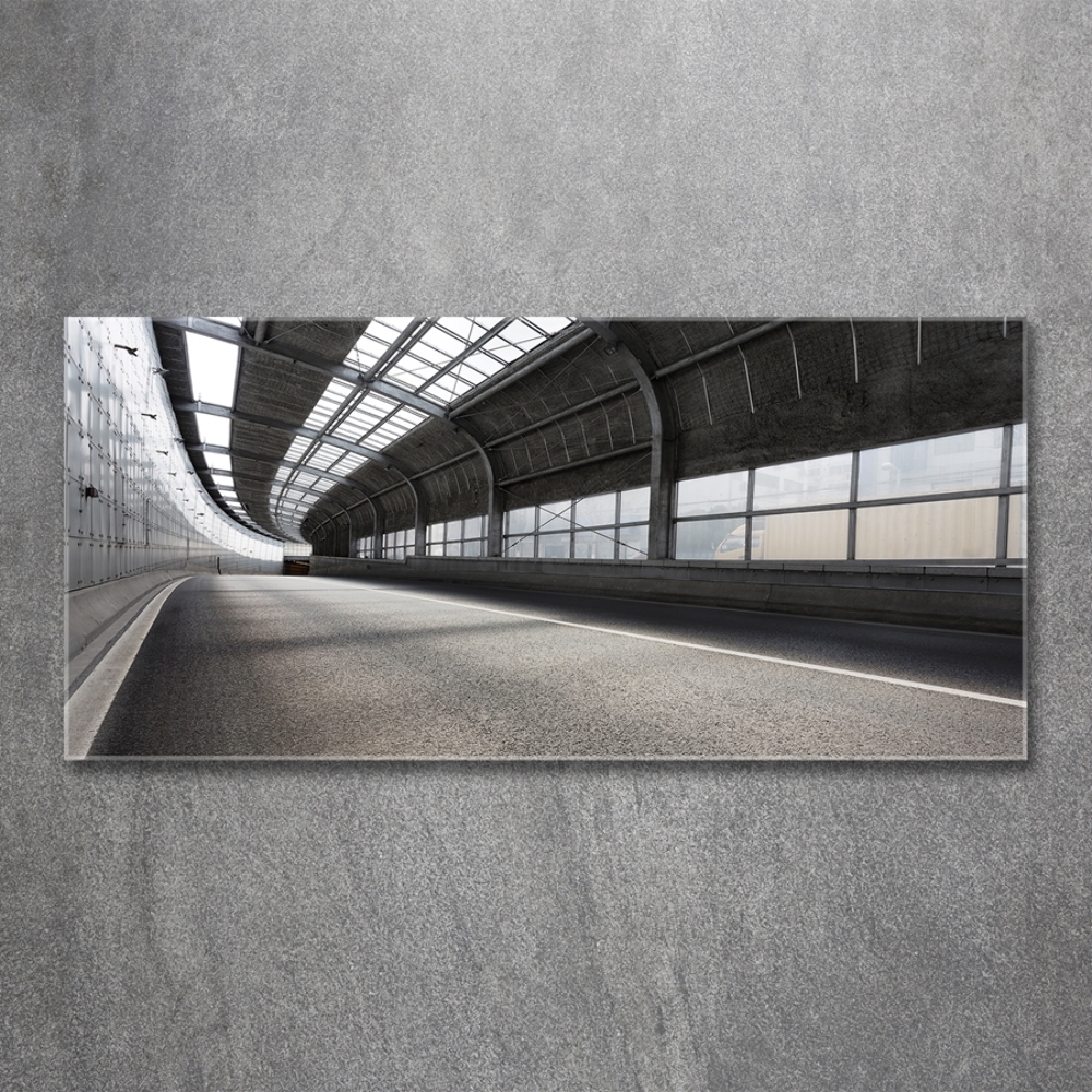 Tableau sur verre Route dans un tunnel