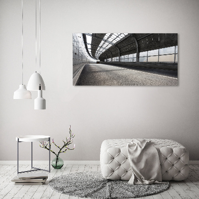 Tableau sur verre Route dans un tunnel