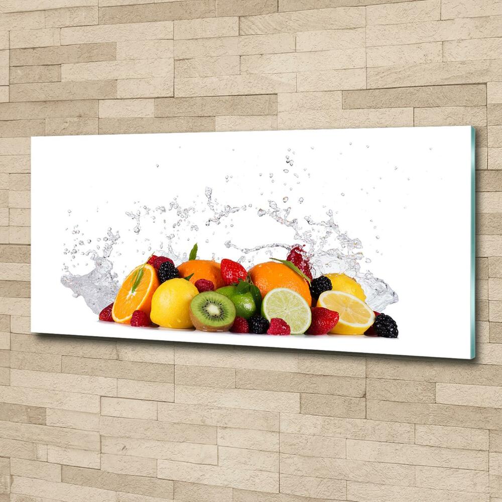 Tableau imprimé sur verre Fruit et eau