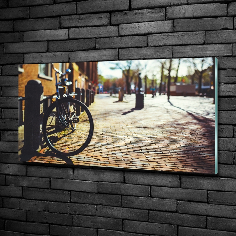 Tableau verre imprimé Vélo à Amsterdam