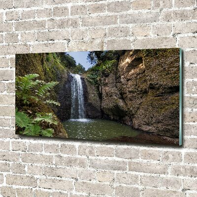 Tableau en verre Chute d'eau en Sardaigne