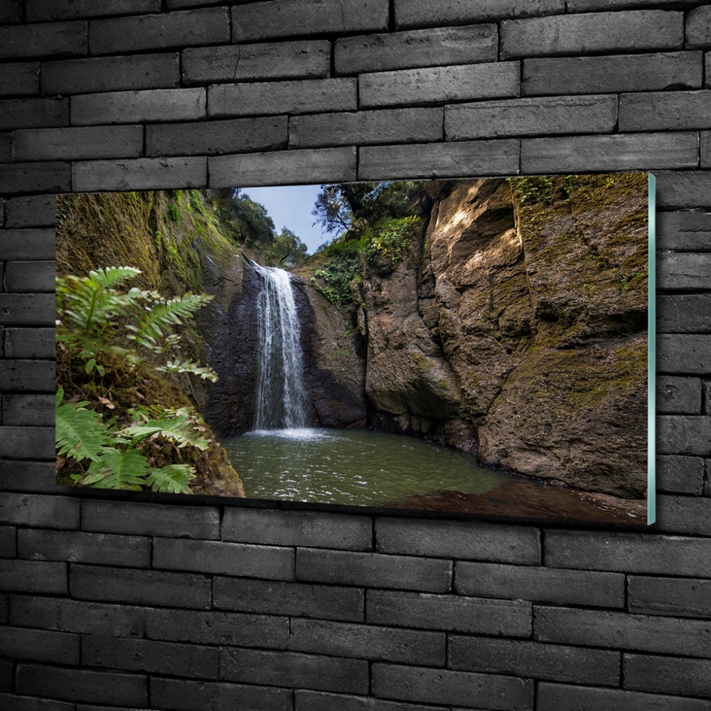 Tableau en verre Chute d'eau en Sardaigne