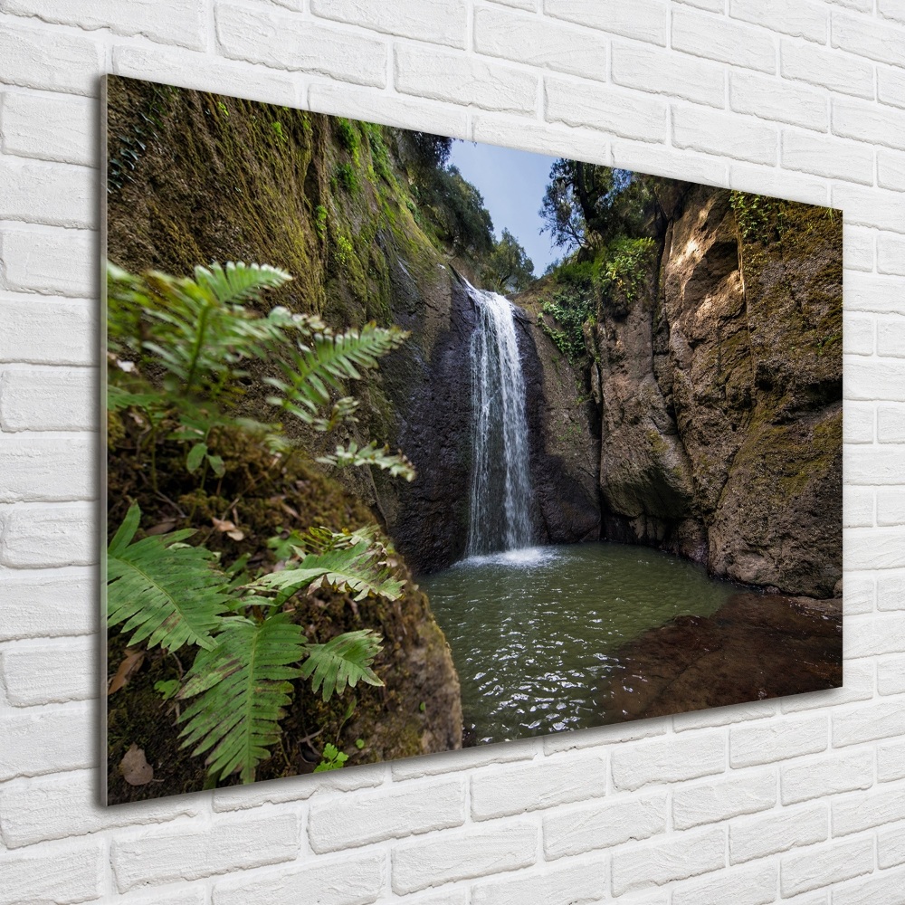 Tableau en verre Chute d'eau en Sardaigne