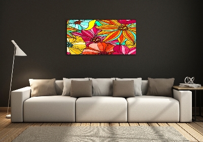 Tableau imprimé sur verre Une multitude de fleurs