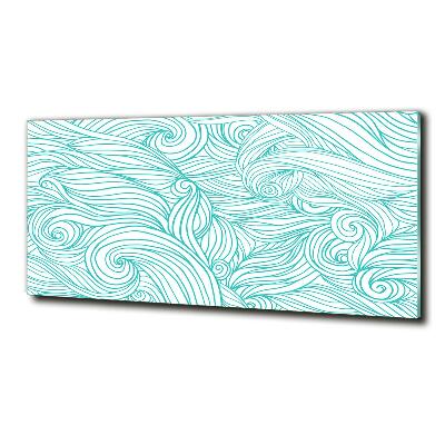 Tableau imprimé sur verre Vagues bleues