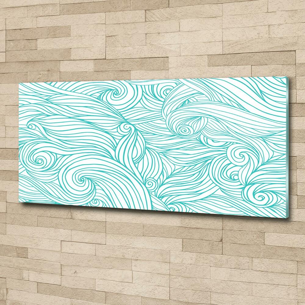 Tableau imprimé sur verre Vagues bleues