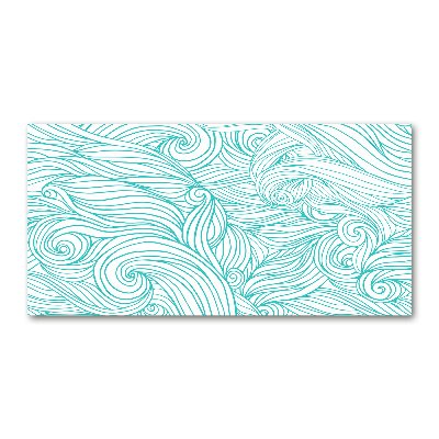 Tableau imprimé sur verre Vagues bleues