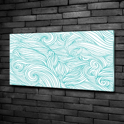 Tableau imprimé sur verre Vagues bleues