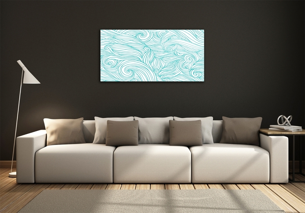 Tableau imprimé sur verre Vagues bleues