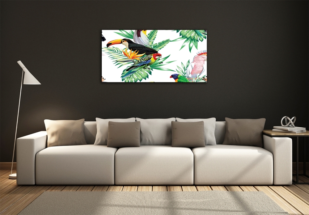 Tableau sur verre Oiseaux tropicaux