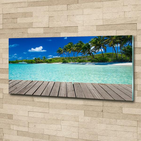 Tableau imprimé sur verre Plage exotique