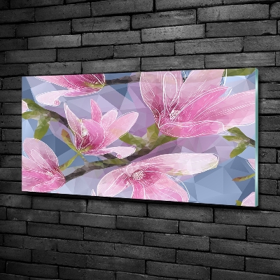 Tableau imprimé sur verre Magnolia rose