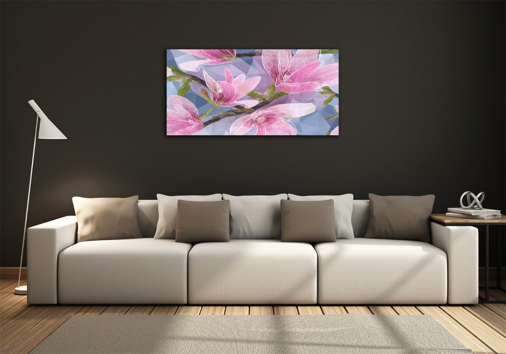 Tableau imprimé sur verre Magnolia rose