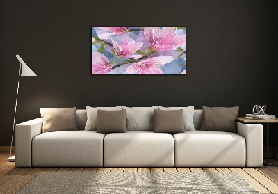 Tableau imprimé sur verre Magnolia rose