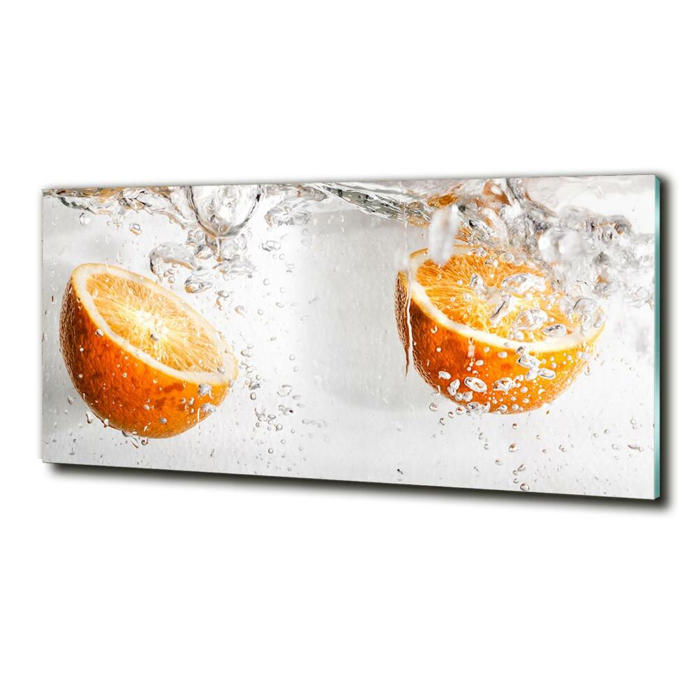 Tableau sur verre Oranges et eau