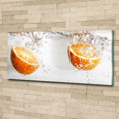 Tableau sur verre Oranges et eau