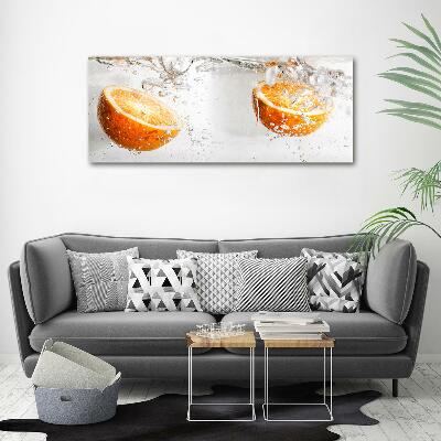 Tableau sur verre Oranges et eau