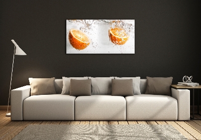 Tableau sur verre Oranges et eau