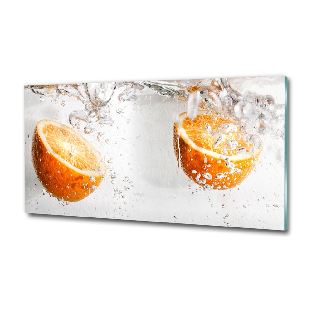 Tableau sur verre Oranges et eau