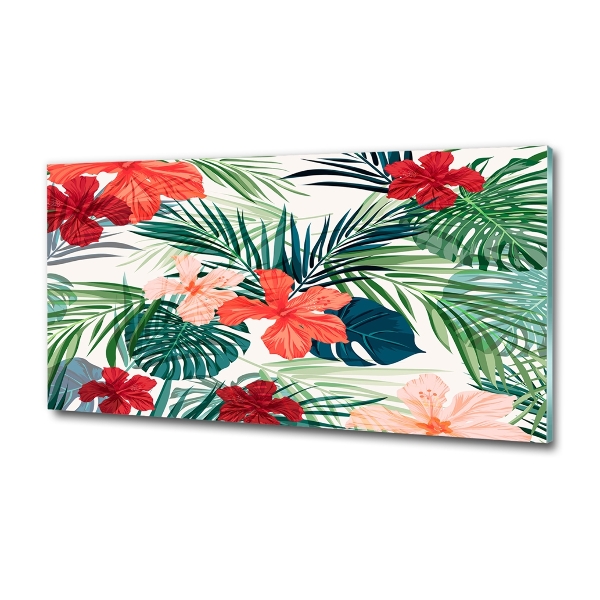 Tableau sur verre Fleurs exotiques
