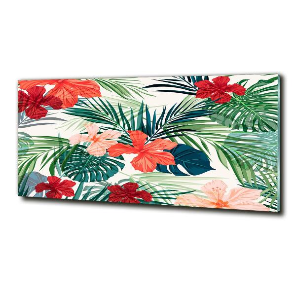 Tableau sur verre Fleurs exotiques
