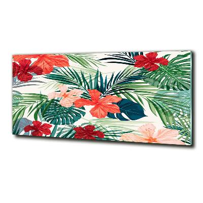 Tableau sur verre Fleurs exotiques
