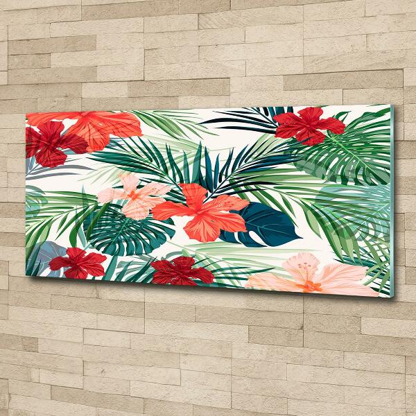 Tableau sur verre Fleurs exotiques