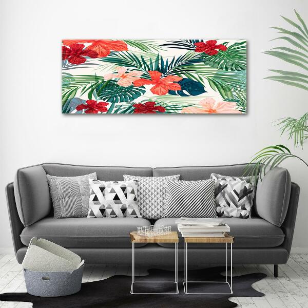Tableau sur verre Fleurs exotiques