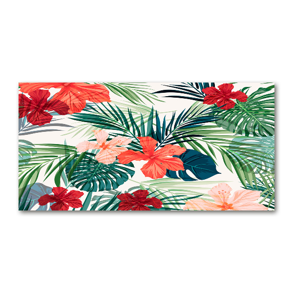 Tableau sur verre Fleurs exotiques