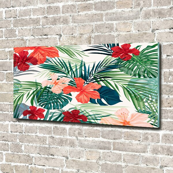Tableau sur verre Fleurs exotiques