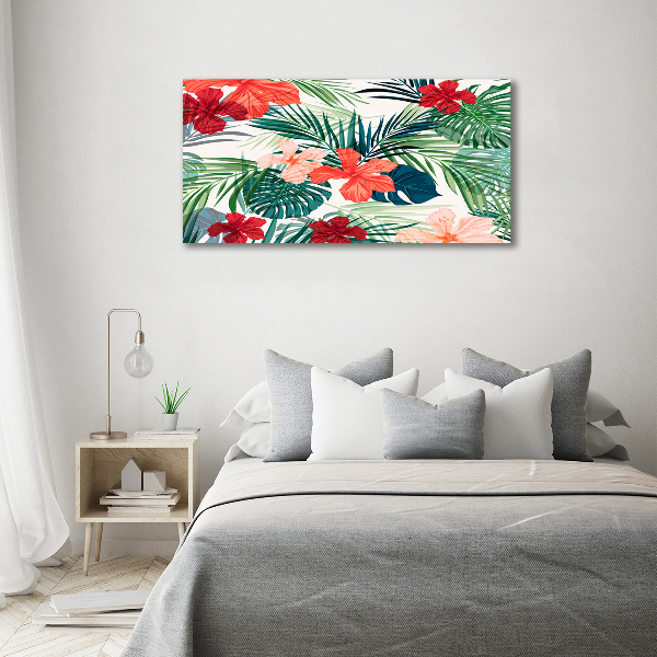 Tableau sur verre Fleurs exotiques
