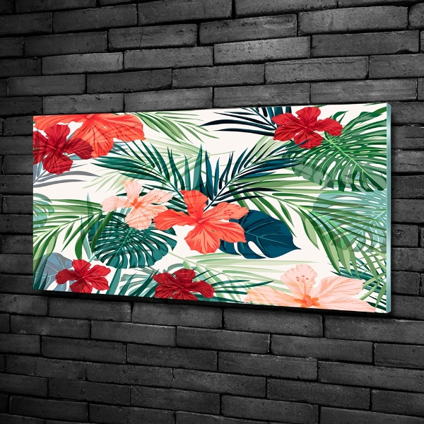 Tableau sur verre Fleurs exotiques