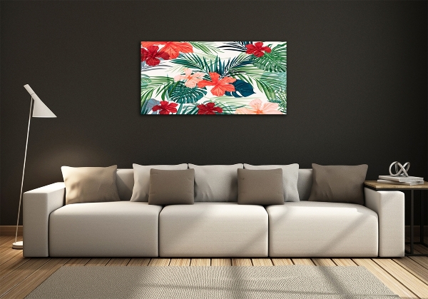 Tableau sur verre Fleurs exotiques