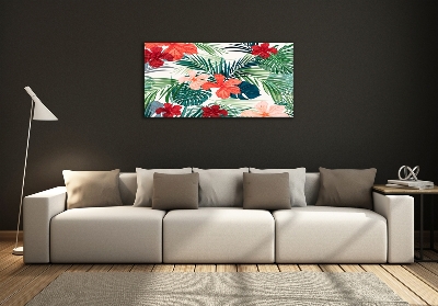 Tableau sur verre Fleurs exotiques