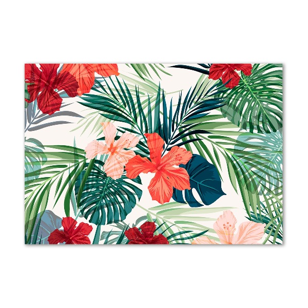 Tableau sur verre Fleurs exotiques