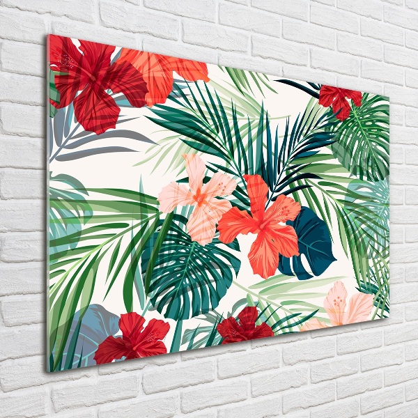 Tableau sur verre Fleurs exotiques
